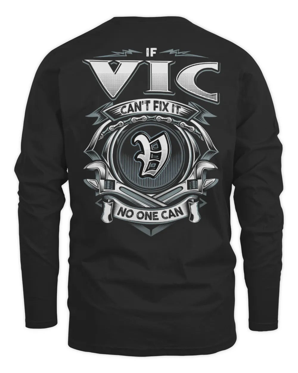 VIC AP81-K4-626 - Personalized Ahmed Quote Apparel “If Ahmed Can't Fix It, No One Can” - Men's Long Sleeved T-Shirt - Black