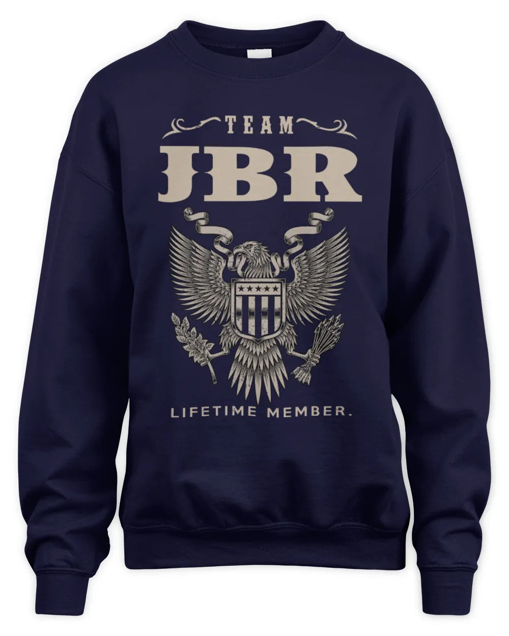 JBR TP06-K82 – Personalized Classic Style Apparel “Team NAME Lifetime Member” - Unisex Sweatshirt - Navy