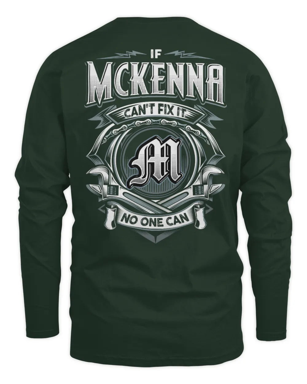 MCKENNA AP81-K4-626 - Personalized Ahmed Quote Apparel “If Ahmed Can't Fix It, No One Can” - Men's Long Sleeved T-Shirt - Forest Green