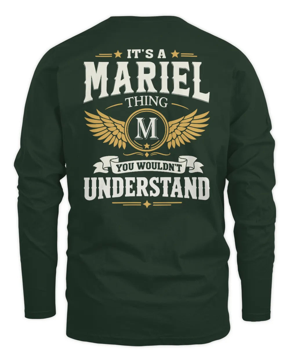 MARIEL KT06-M008 It’s a [NAME] Thing – You Wouldn’t Understand | Personalized Vintage T-Shirt - Men's Long Sleeved T-Shirt - Forest Green