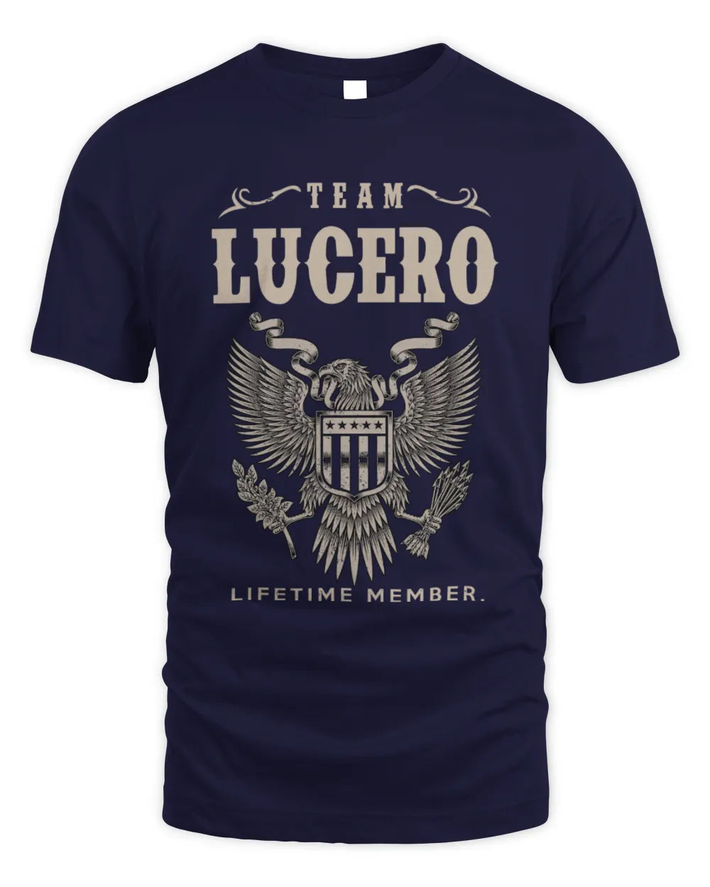 LUCERO TP06-K82 – Personalized Classic Style Apparel “Team NAME Lifetime Member” - Unisex Standard T-Shirt - Navy