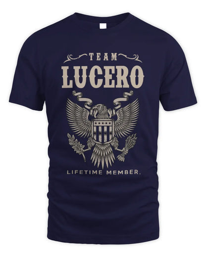 LUCERO TP06-K82 – Personalized Classic Style Apparel “Team NAME Lifetime Member” - Unisex Standard T-Shirt - Navy