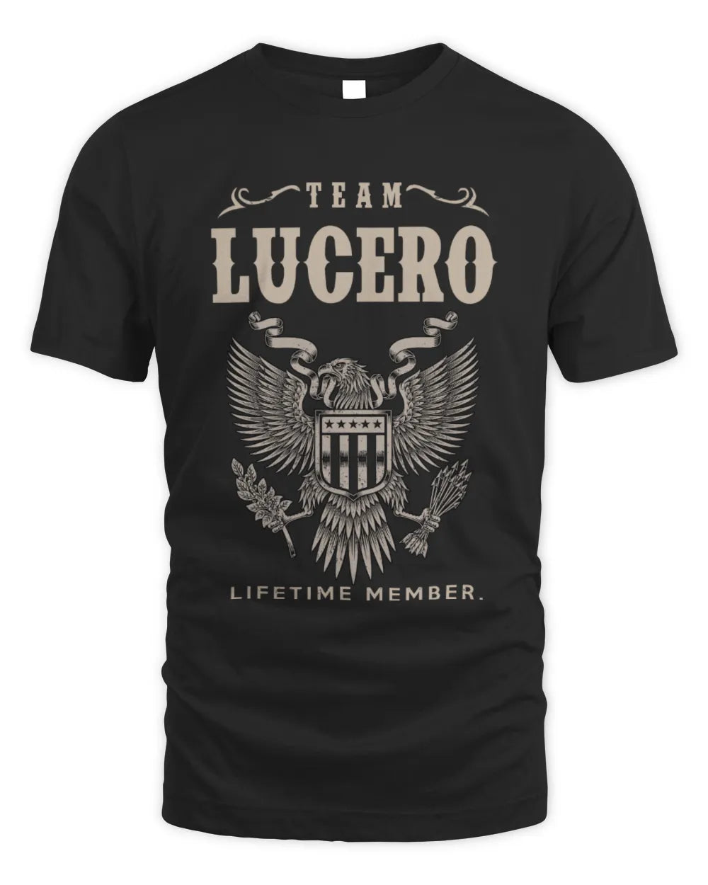 LUCERO TP06-K82 – Personalized Classic Style Apparel “Team NAME Lifetime Member” - Unisex Standard T-Shirt - Black