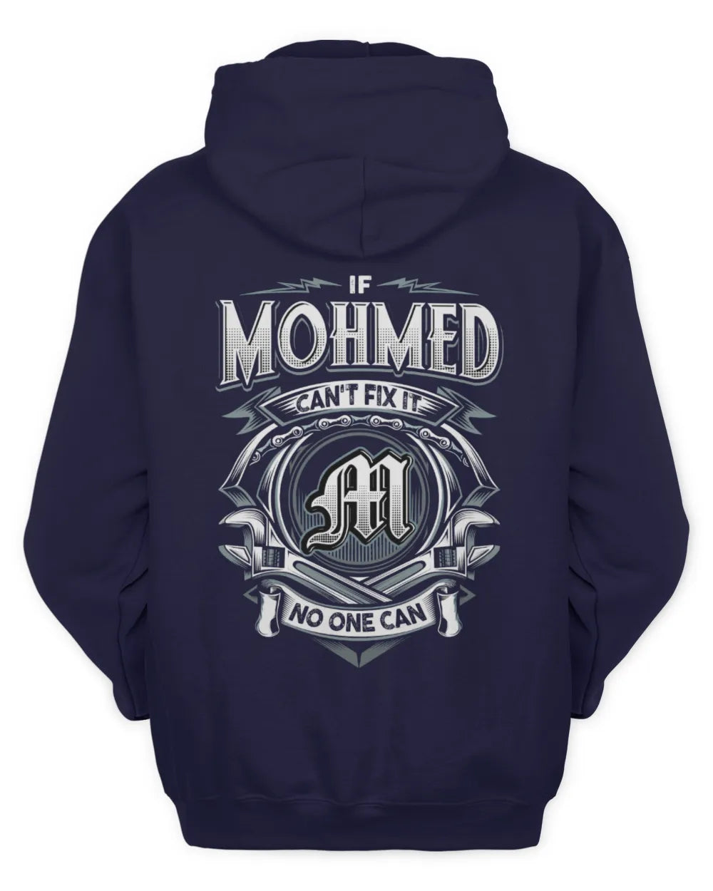 MOHMED AP81-K4-626 - Personalized Ahmed Quote Apparel “If Ahmed Can't Fix It, No One Can” - Unisex Hoodie - Navy