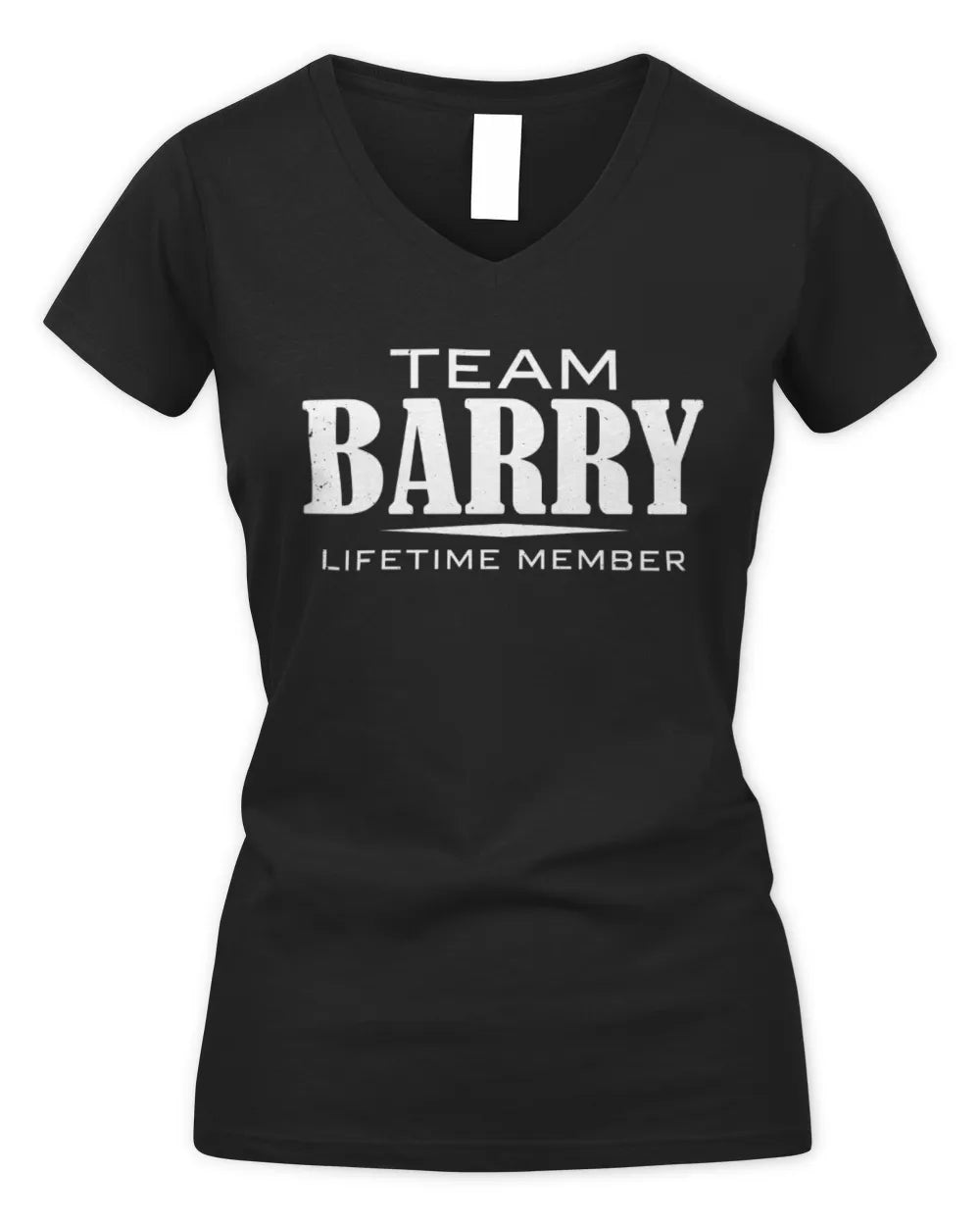 BARRY BL62-K4-128 - Personalized “Team NAME Lifetime Member” - Women's V-Neck T-Shirt - Black