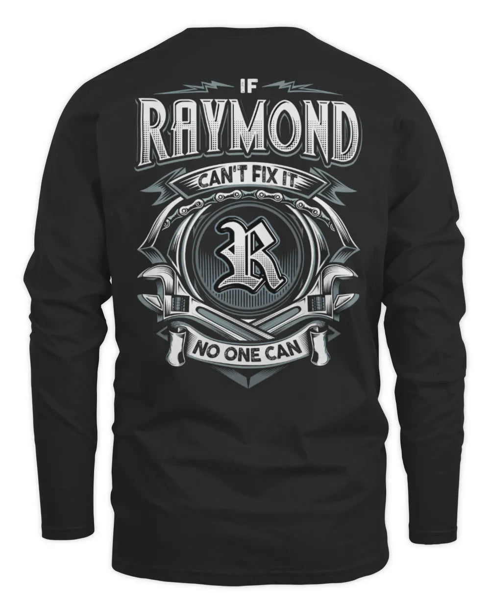 RAYMOND AP81-K4-626 - Personalized Ahmed Quote Apparel “If Ahmed Can't Fix It, No One Can” - Men's Long Sleeved T-Shirt - Black