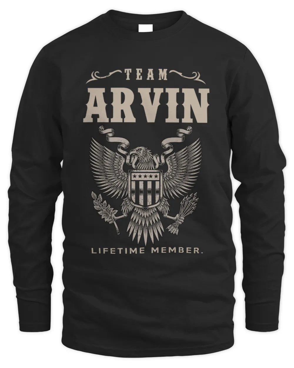ARVIN TP06-K82 – Personalized Classic Style Apparel “Team NAME Lifetime Member” - Men's Long Sleeved T-Shirt - Black