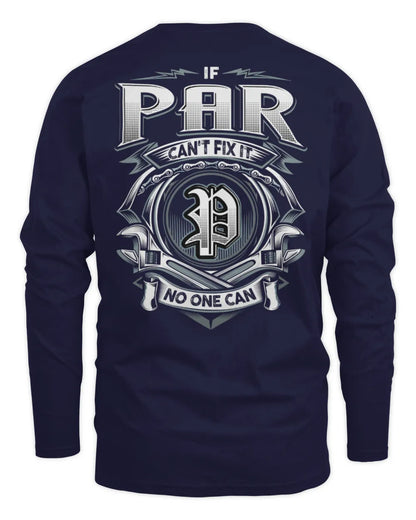 PAR AP81-K4-626 - Personalized Ahmed Quote Apparel “If Ahmed Can't Fix It, No One Can” - Men's Long Sleeved T-Shirt - Navy