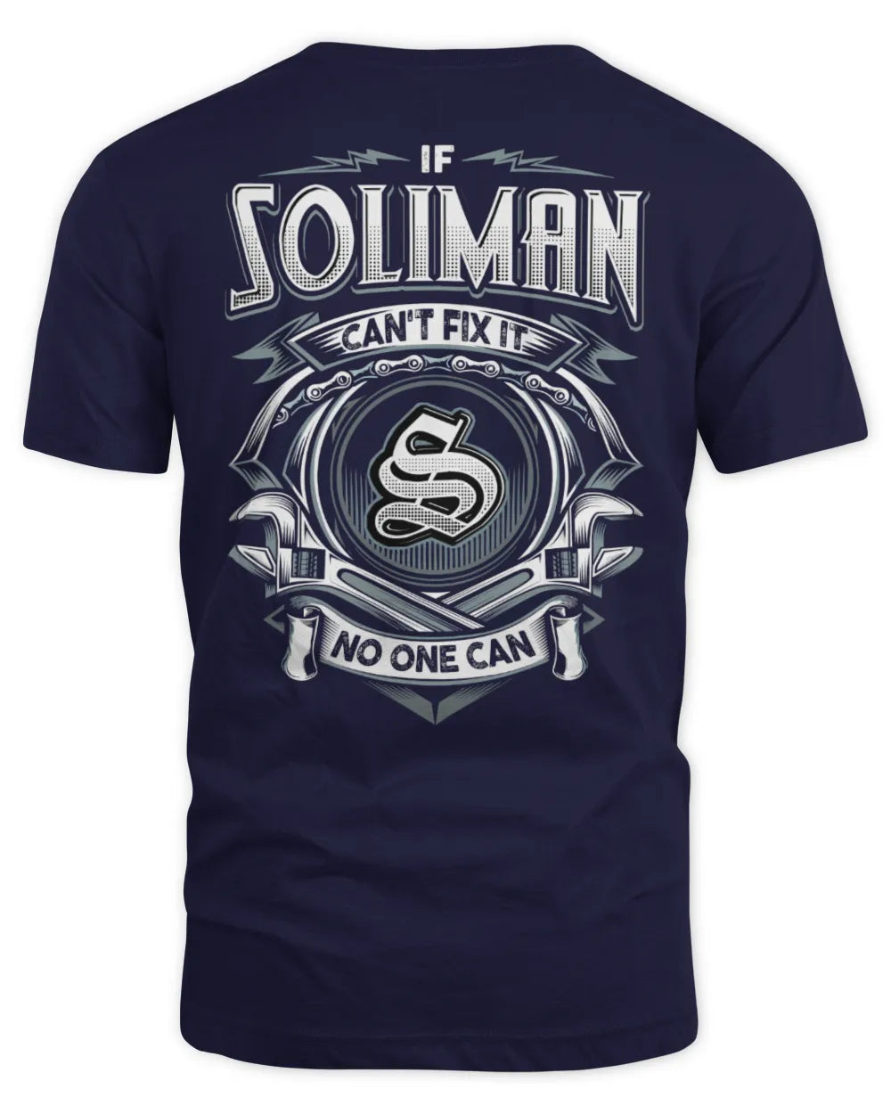 SOLIMAN AP81-K4-626 - Personalized Ahmed Quote Apparel “If Ahmed Can't Fix It, No One Can” - Unisex Standard T-Shirt - Navy