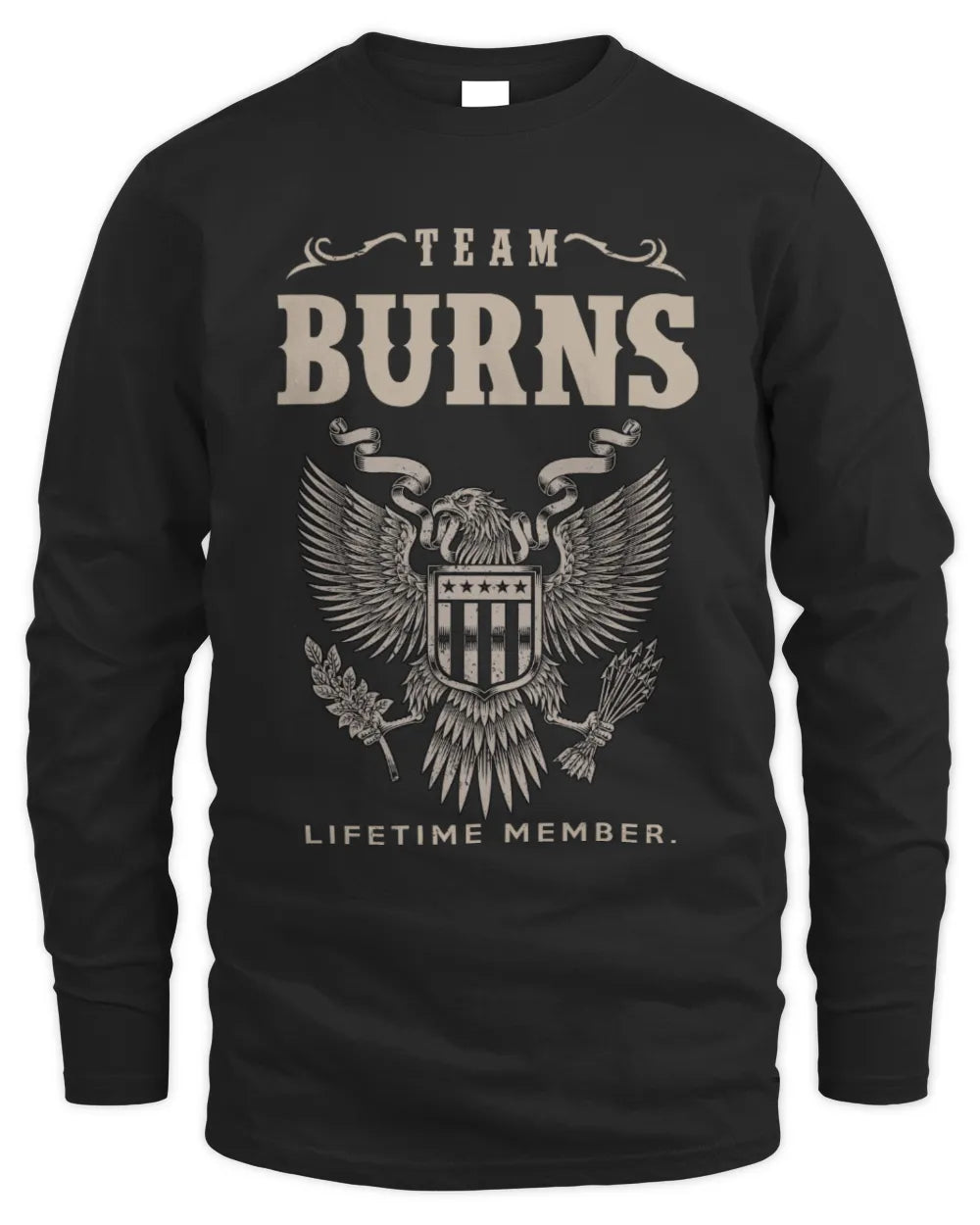 BURNS TP06-K82 – Personalized Classic Style Apparel “Team NAME Lifetime Member” - Men's Long Sleeved T-Shirt - Black