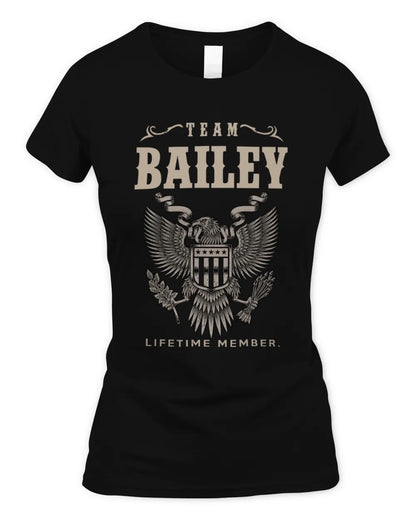 BAILEY TP06-K82 – Personalized Classic Style Apparel “Team NAME Lifetime Member” - Women's Standard T-Shirt - Black