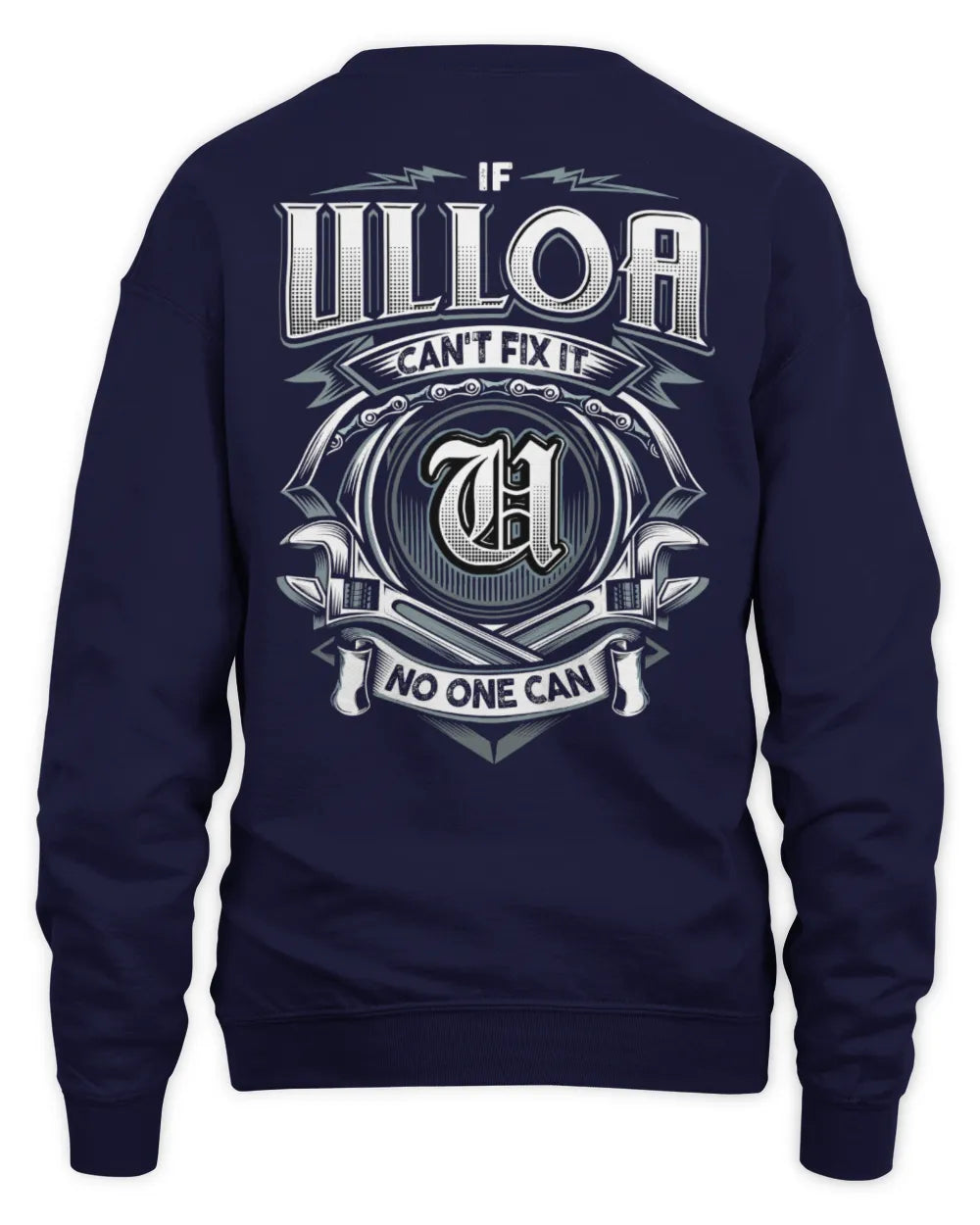ULLOA AP81-K4-626 - Personalized Ahmed Quote Apparel “If Ahmed Can't Fix It, No One Can” - Unisex Sweatshirt - Navy