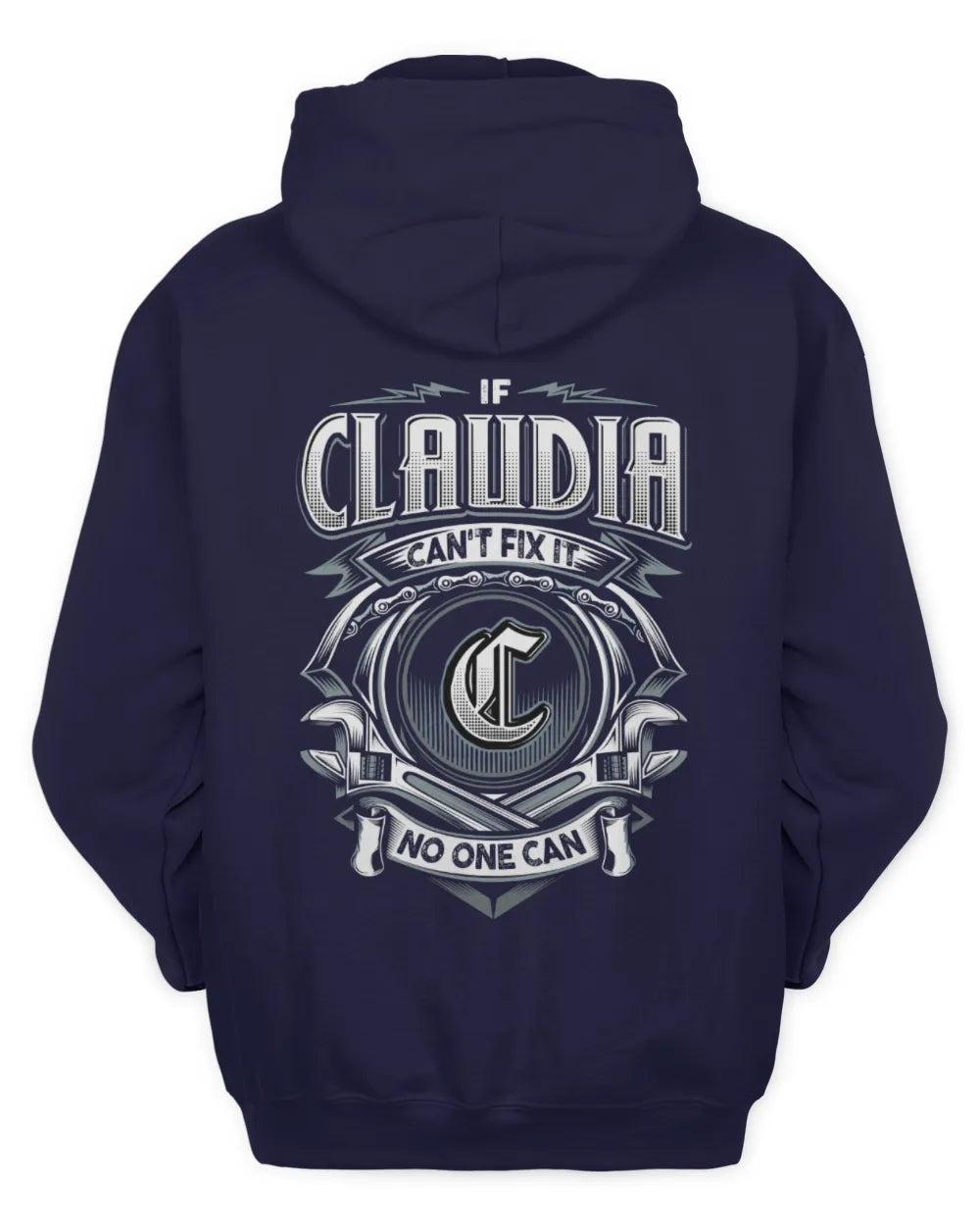 CLAUDIA AP81-K4-626 - Personalized Ahmed Quote Apparel “If Ahmed Can't Fix It, No One Can” - Unisex Hoodie - Navy