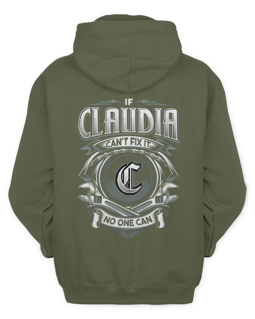 CLAUDIA AP81-K4-626 - Personalized Ahmed Quote Apparel “If Ahmed Can't Fix It, No One Can” - Unisex Hoodie - Military Green