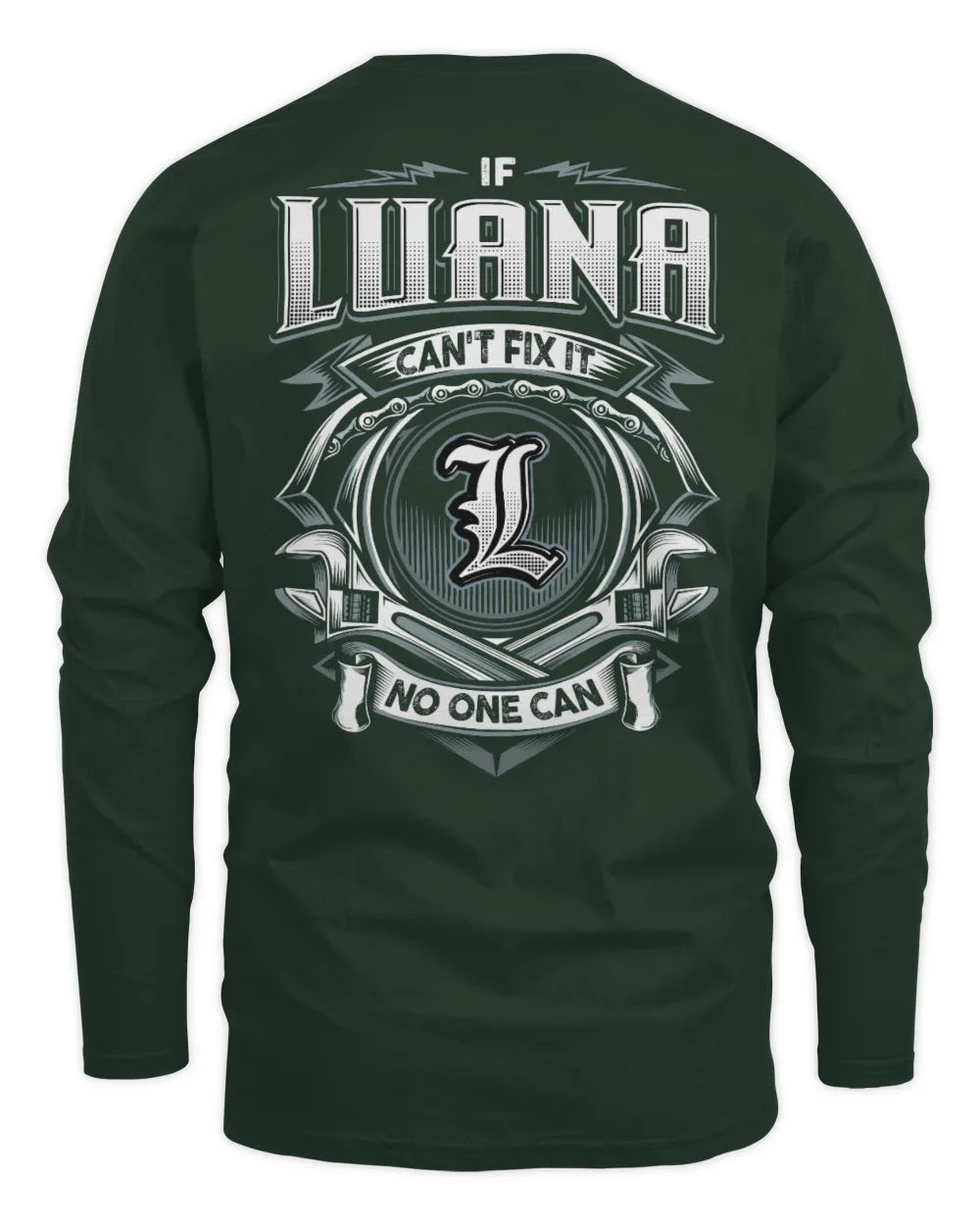 LUANA AP81-K4-626 - Personalized Ahmed Quote Apparel “If Ahmed Can't Fix It, No One Can” - Men's Long Sleeved T-Shirt - Forest Green