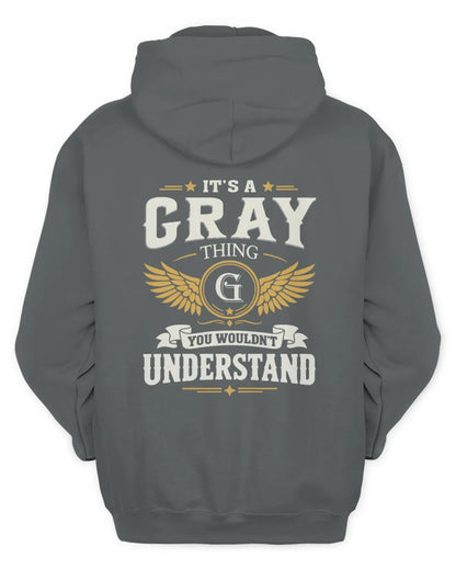 GRAY KT06-M008 It’s a [NAME] Thing – You Wouldn’t Understand | Personalized Vintage T-Shirt - Unisex Hoodie - Charcoal