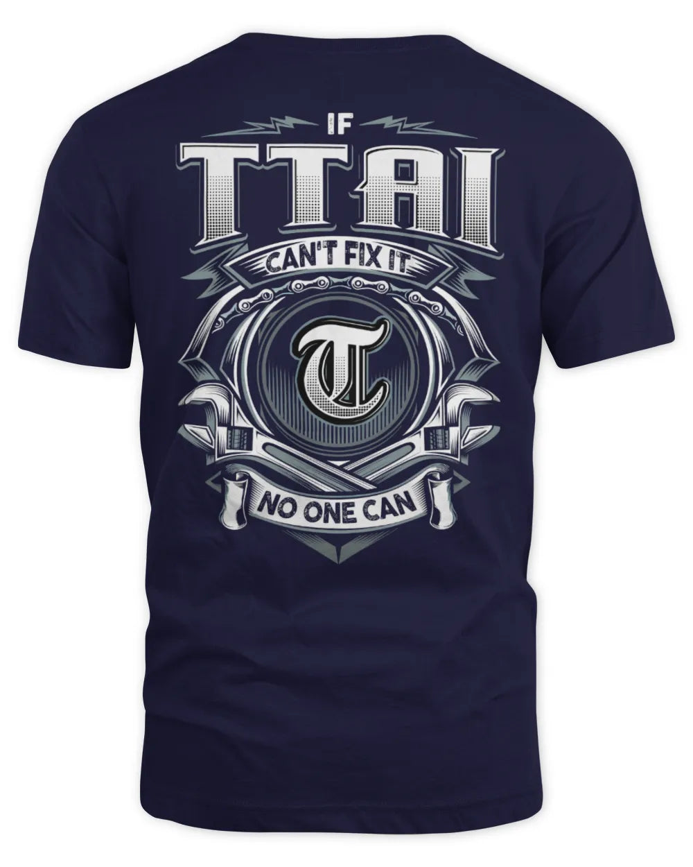 TTAI AP81-K4-626 - Personalized Ahmed Quote Apparel “If Ahmed Can't Fix It, No One Can” - Unisex Standard T-Shirt - Navy