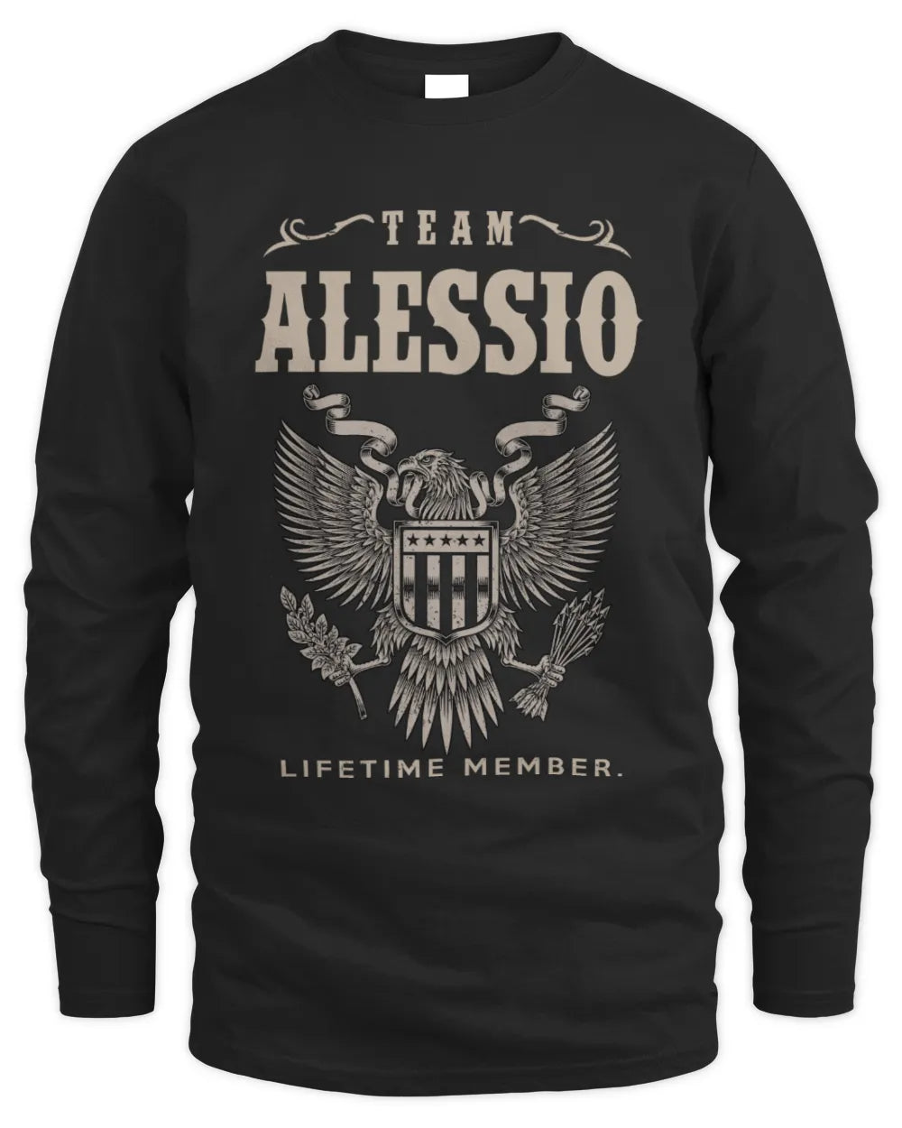 ALESSIO TP06-K82 – Personalized Classic Style Apparel “Team NAME Lifetime Member” - Men's Long Sleeved T-Shirt - Black