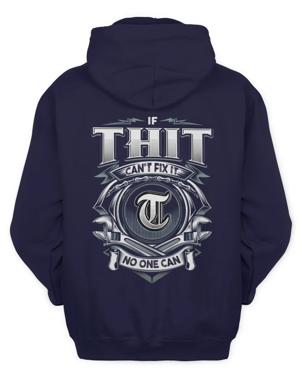 THIT AP81-K4-626 - Personalized Ahmed Quote Apparel “If Ahmed Can't Fix It, No One Can” - Unisex Hoodie - Navy