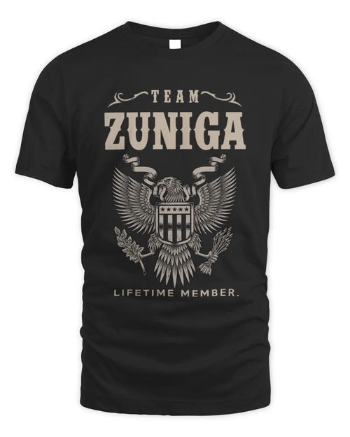 ZUNIGA TP06-K82 – Personalized Classic Style Apparel “Team NAME Lifetime Member” - Unisex Standard T-Shirt - Black