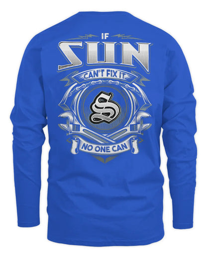 SUN AP81-K4-626 - Personalized Ahmed Quote Apparel “If Ahmed Can't Fix It, No One Can” - Men's Long Sleeved T-Shirt - Royal