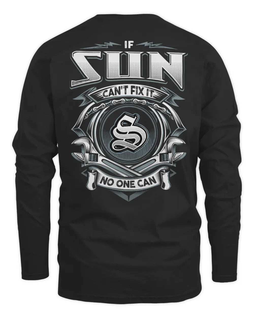 SUN AP81-K4-626 - Personalized Ahmed Quote Apparel “If Ahmed Can't Fix It, No One Can” - Men's Long Sleeved T-Shirt - Black