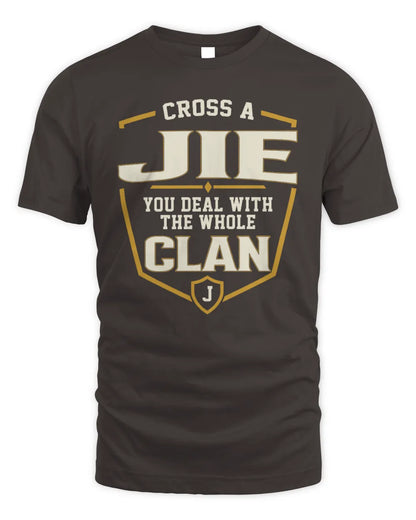 JIE NT1-K008 Cross A/An NAME, You Deal With the Whole Clan | Personalized Vintage T-Shirt - Unisex Standard T-Shirt - Dark Chocolate