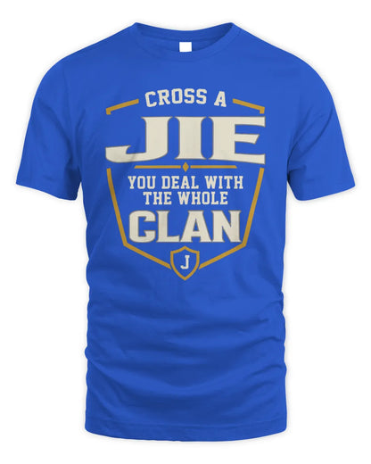 JIE NT1-K008 Cross A/An NAME, You Deal With the Whole Clan | Personalized Vintage T-Shirt - Unisex Standard T-Shirt - Royal