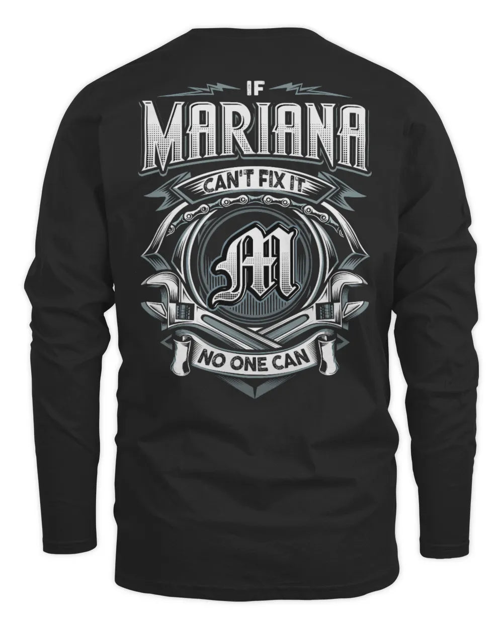 MARIANA AP81-K4-626 - Personalized Ahmed Quote Apparel “If Ahmed Can't Fix It, No One Can” - Men's Long Sleeved T-Shirt - Black