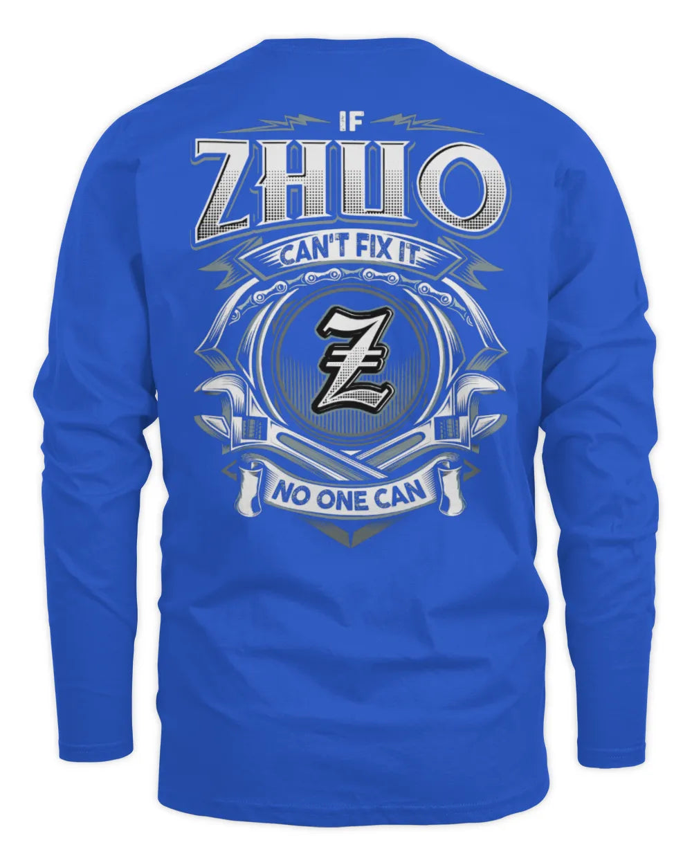 ZHUO AP81-K4-626 - Personalized Ahmed Quote Apparel “If Ahmed Can't Fix It, No One Can” - Men's Long Sleeved T-Shirt - Royal