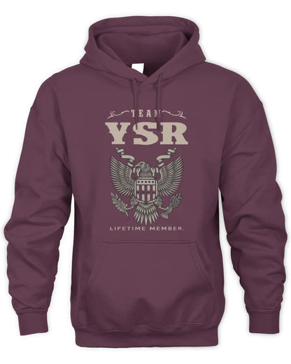 YSR TP06-K82 – Personalized Classic Style Apparel “Team NAME Lifetime Member” - Unisex Hoodie - Maroon