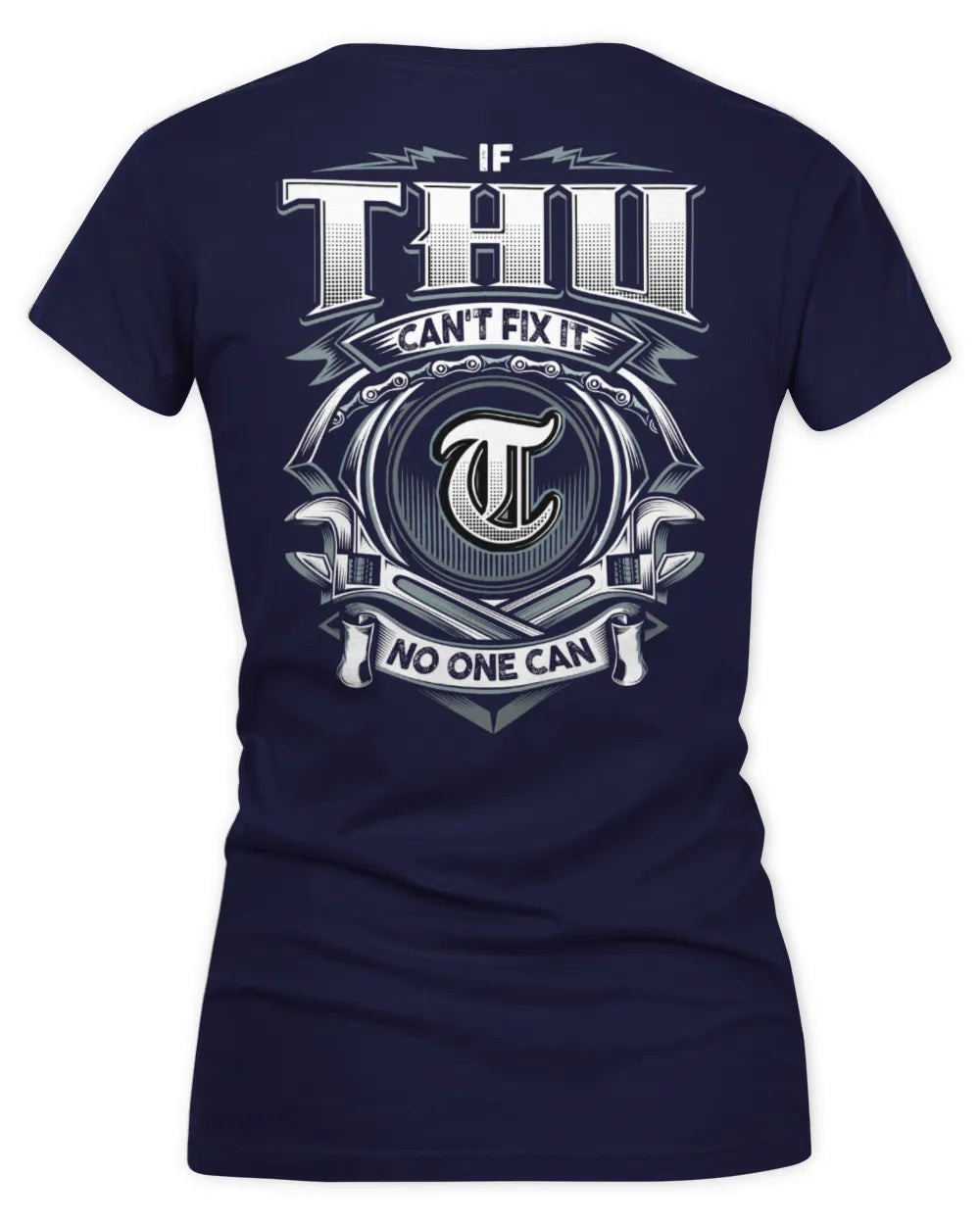 THU AP81-K4-626 - Personalized Ahmed Quote Apparel “If Ahmed Can't Fix It, No One Can” - Women's V-Neck T-Shirt - Navy