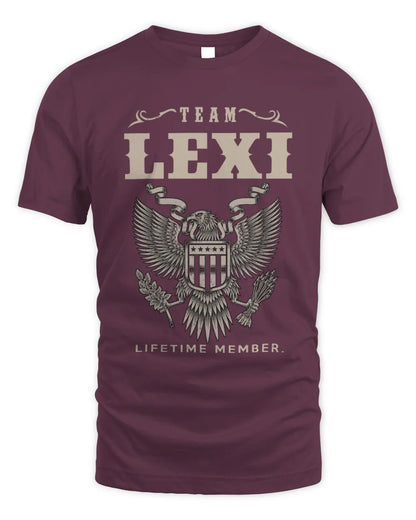 LEXI TP06-K82 – Personalized Classic Style Apparel “Team NAME Lifetime Member” - Unisex Standard T-Shirt - Maroon