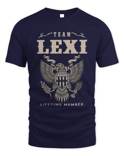 LEXI TP06-K82 – Personalized Classic Style Apparel “Team NAME Lifetime Member” - Unisex Standard T-Shirt - Navy
