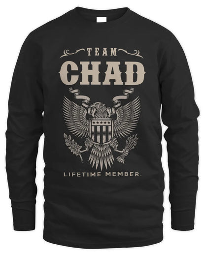 CHAD TP06-K82 – Personalized Classic Style Apparel “Team NAME Lifetime Member” - Men's Long Sleeved T-Shirt - Black