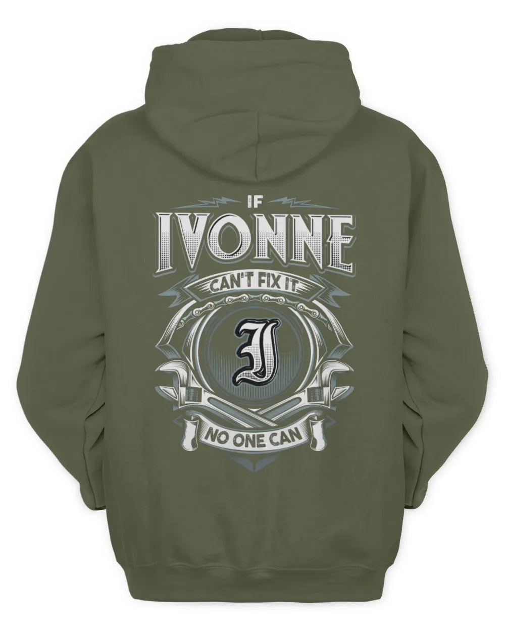 IVONNE AP81-K4-626 - Personalized Ahmed Quote Apparel “If Ahmed Can't Fix It, No One Can” - Unisex Hoodie - Military Green
