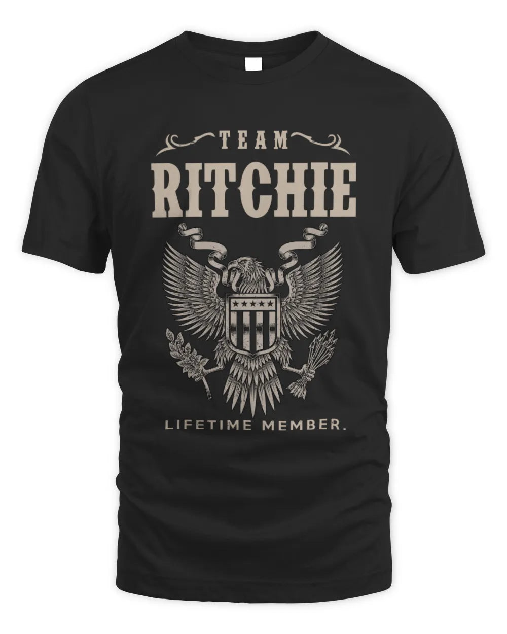 RITCHIE TP06-K82 – Personalized Classic Style Apparel “Team NAME Lifetime Member” - Unisex Standard T-Shirt - Black