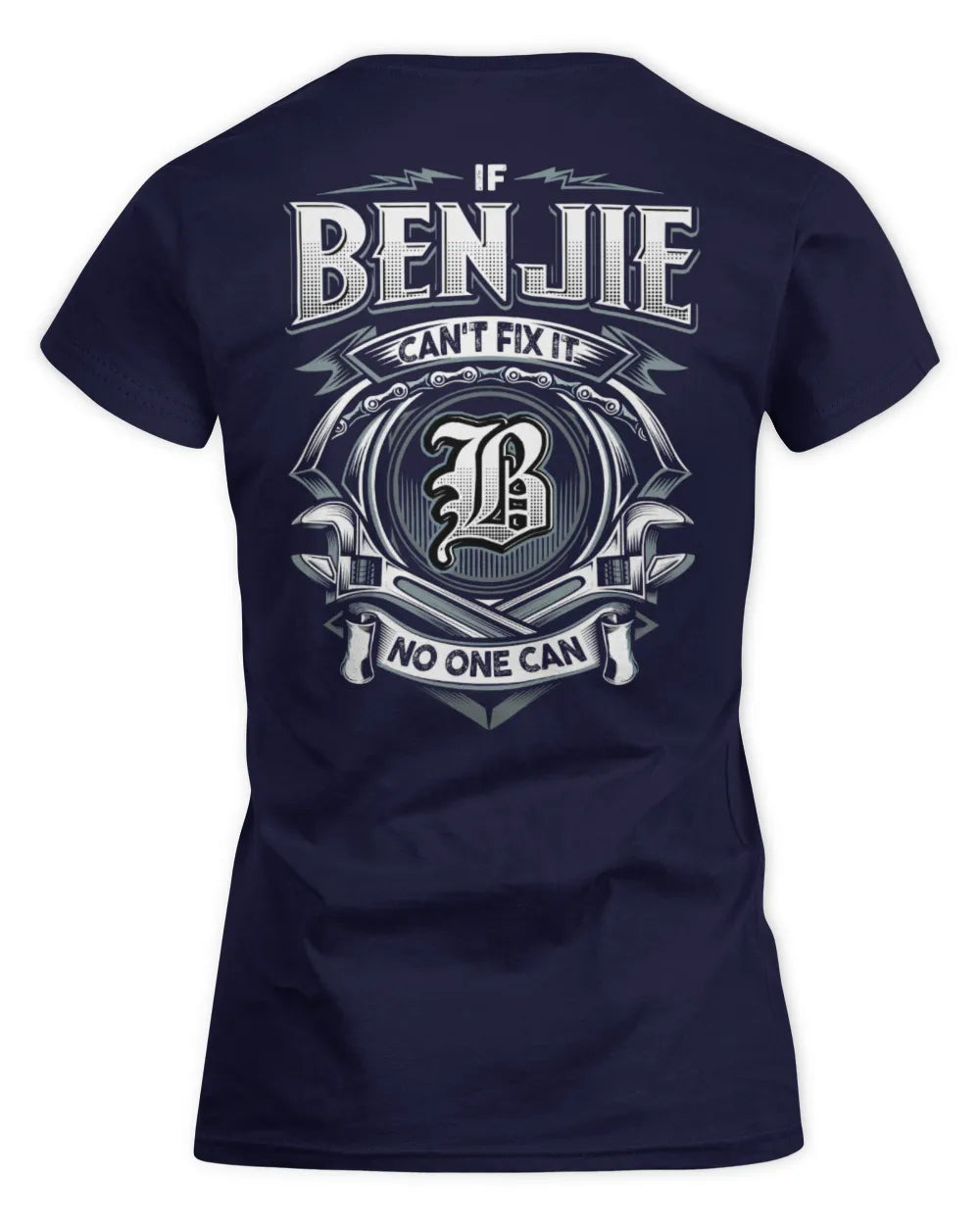 BENJIE AP81-K4-626 - Personalized Ahmed Quote Apparel “If Ahmed Can't Fix It, No One Can” - Women's Standard T-Shirt - Navy