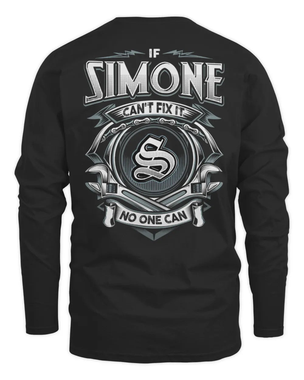 SIMONE AP81-K4-626 - Personalized Ahmed Quote Apparel “If Ahmed Can't Fix It, No One Can” - Men's Long Sleeved T-Shirt - Black