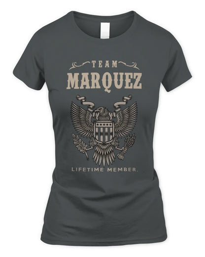 MARQUEZ TP06-K82 – Personalized Classic Style Apparel “Team NAME Lifetime Member” - Women's Standard T-Shirt - Charcoal