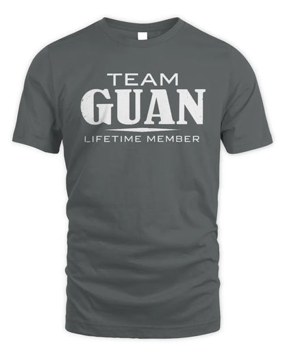 GUAN BL62-K4-128 - Personalized “Team NAME Lifetime Member” - Unisex Standard T-Shirt - Charcoal