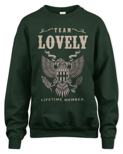 LOVELY TP06-K82 – Personalized Classic Style Apparel “Team NAME Lifetime Member” - Unisex Sweatshirt - Forest Green