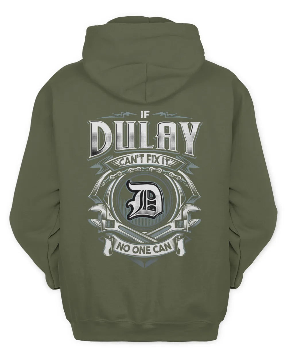 DULAY AP81-K4-626 - Personalized Ahmed Quote Apparel “If Ahmed Can't Fix It, No One Can” - Unisex Hoodie - Military Green