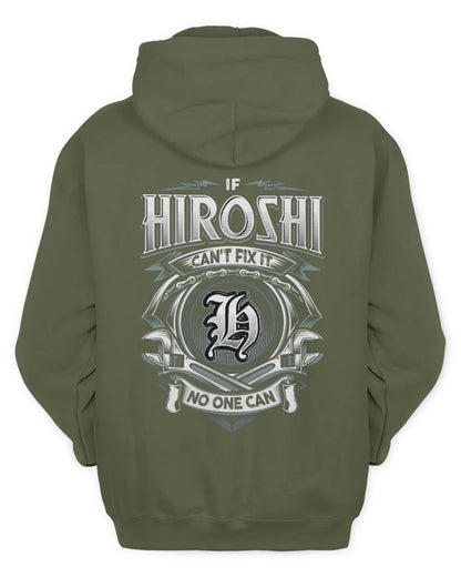 HIROSHI AP81-K4-626 - Personalized Ahmed Quote Apparel “If Ahmed Can't Fix It, No One Can” - Unisex Hoodie - Military Green
