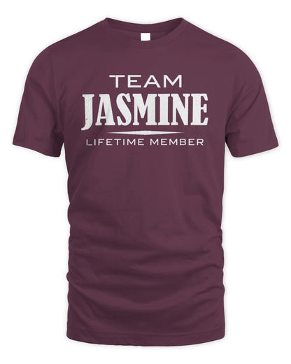 JASMINE BL62-K4-128 - Personalized “Team NAME Lifetime Member” - Unisex Standard T-Shirt - Maroon