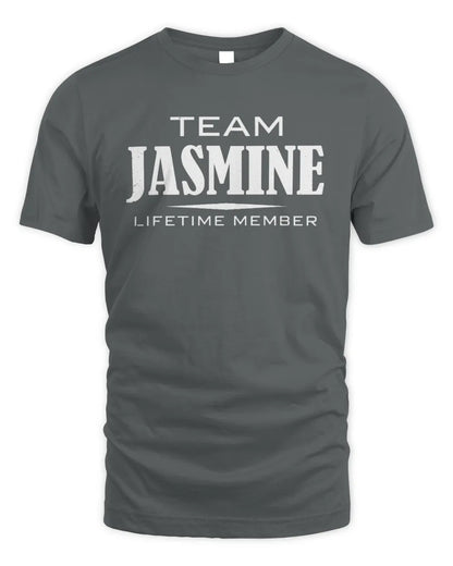 JASMINE BL62-K4-128 - Personalized “Team NAME Lifetime Member” - Unisex Standard T-Shirt - Charcoal