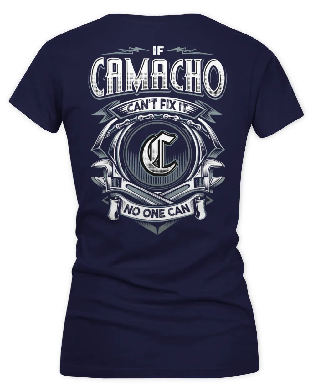 CAMACHO AP81-K4-626 - Personalized Ahmed Quote Apparel “If Ahmed Can't Fix It, No One Can” - Women's V-Neck T-Shirt - Navy