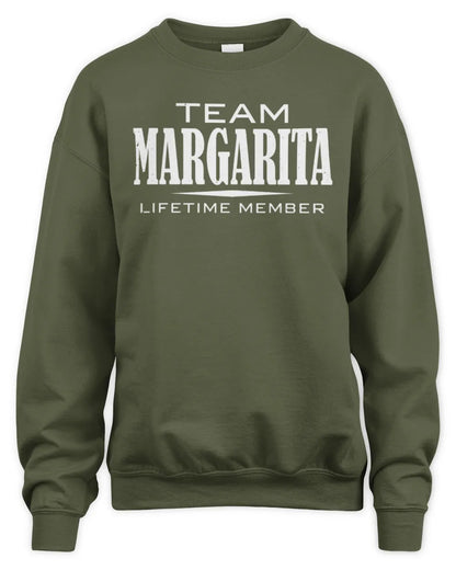 MARGARITA BL62-K4-128 - Personalized “Team NAME Lifetime Member” - Unisex Sweatshirt - Military Green