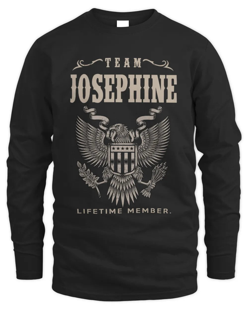 JOSEPHINE TP06-K82 – Personalized Classic Style Apparel “Team NAME Lifetime Member” - Men's Long Sleeved T-Shirt - Black