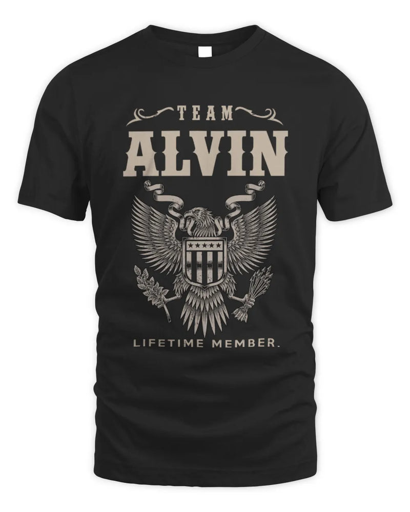 ALVIN TP06-K82 – Personalized Classic Style Apparel “Team NAME Lifetime Member” - Unisex Standard T-Shirt - Black